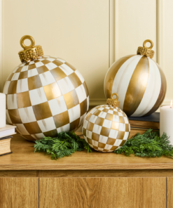MacKenzie-Childs – Gold Stripe Medium Tabletop Ornament - Image 2