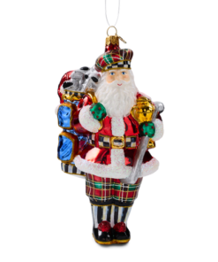 Mackenzie-Childs - Golfing Santa Glass Ornament