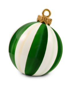 Mackenzie-Childs - Green Stripe Medium Tabletop Ornament