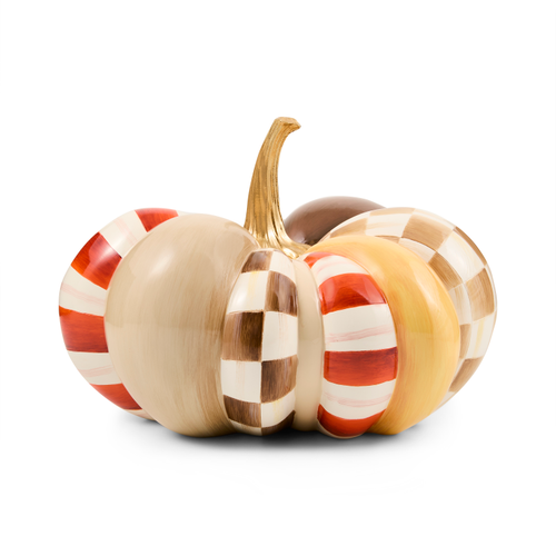 MacKenzie-Childs – Harvest Glow Patchwork Medium Pumpkin
