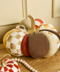 MacKenzie-Childs – Harvest Glow Patchwork Medium Pumpkin - Image 2