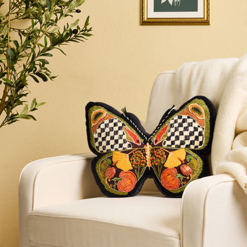 MacKenzie-Childs – Harvest Moth Shaped Pillow - Image 2