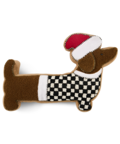 Mackenzie-Childs - Holiday Dachshund Shape Throw Pillow