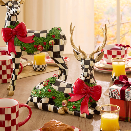 MacKenzie-Childs – Holly Check Resting Deer - Image 2