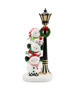 Mackenzie-Childs - Illuminated Snowman Lamppost Figurine