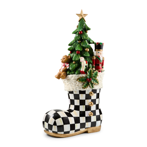 MacKenzie-Childs – Illuminated Trophy Santa Boot