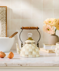 MacKenzie-Childs – Mocha Check 1 Quart Tea Kettle - Image 2