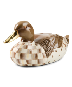 Mackenzie-Child's - Mocha Check Mallard Duck Figurine