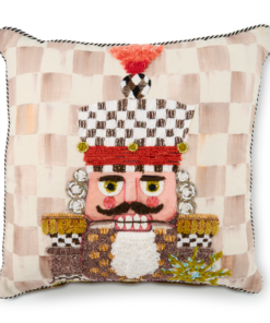 Mackenzie-Childs - Mocha Check Nutcracker Throw Pillow