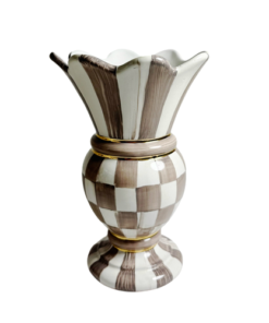 Mackenzie-Child's - Mocha Check Small Great Vase