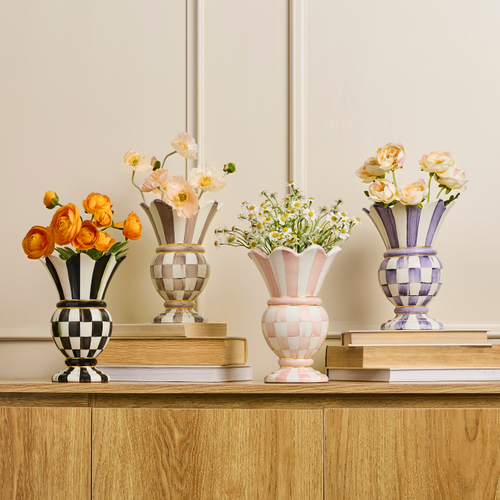 MacKenzie-Childs – Mocha Check Small Great Vase - Image 2