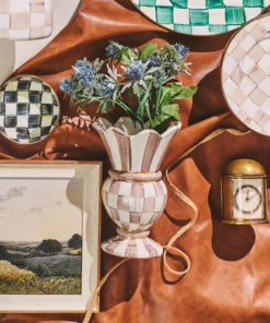 MacKenzie-Childs – Mocha Check Small Great Vase - Image 3