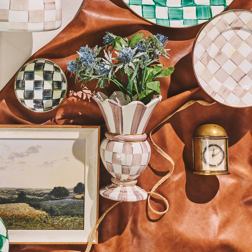MacKenzie-Childs – Mocha Check Small Great Vase - Image 3