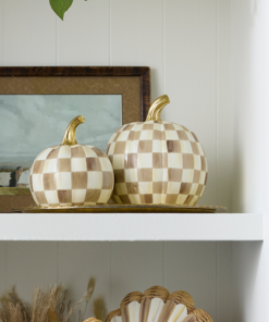 MacKenzie-Childs – Mocha Check Small Pumpkin - Image 2