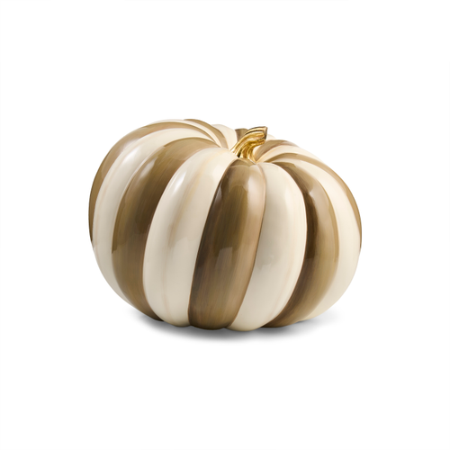 MacKenzie-Childs – Mocha Stripe Extra Large Pumpkin