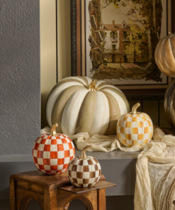 MacKenzie-Childs – Mocha Stripe Extra Large Pumpkin - Image 3