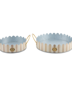 Mackenzie-Child's - Mocha Stripe Serving Trays, Set Of 2
