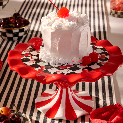 MacKenzie-Childs – Mon Cheri Pedestal Platter - Image 2