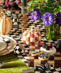 MacKenzie-Childs – Paprika Check and Stripe Petite Pumpkins, Set of 2 - Image 3