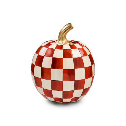 MacKenzie-Childs – Paprika Check Small Pumpkin