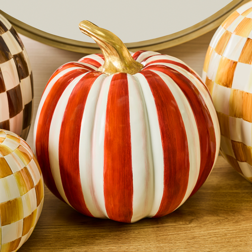 MacKenzie-Childs – Paprika Stripe Medium Pumpkin - Image 2