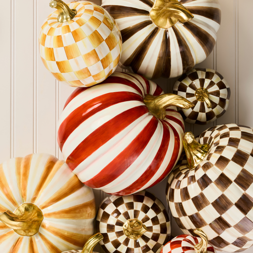 MacKenzie-Childs – Paprika Stripe Medium Pumpkin - Image 3