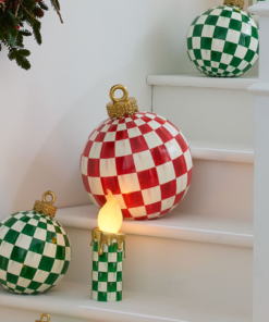 MacKenzie-Childs – Red Check Large Tabletop Ornament - Image 2