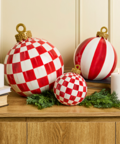 MacKenzie-Childs – Red Check Small Tabletop Ornament - Image 2