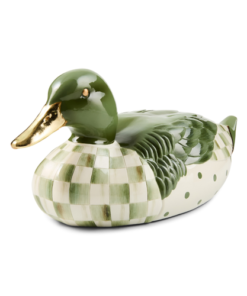 Mackenzie-Child's - Sage Check Mallard Duck Figurine