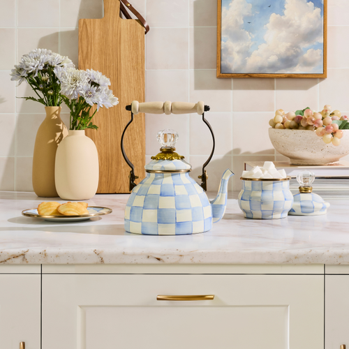 MacKenzie-Childs – Sky Check 1 Quart Tea Kettle - Image 2