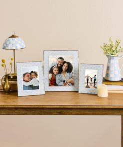 MacKenzie-Childs – Sky Check 4″ x 6″ Glass Frame - Image 2