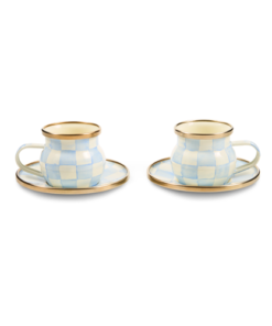Mackenzie-Child's - Sky Check Espresso Cup & Saucer Set