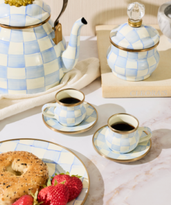 MacKenzie-Childs – Sky Check Espresso Cup & Saucer Set - Image 2