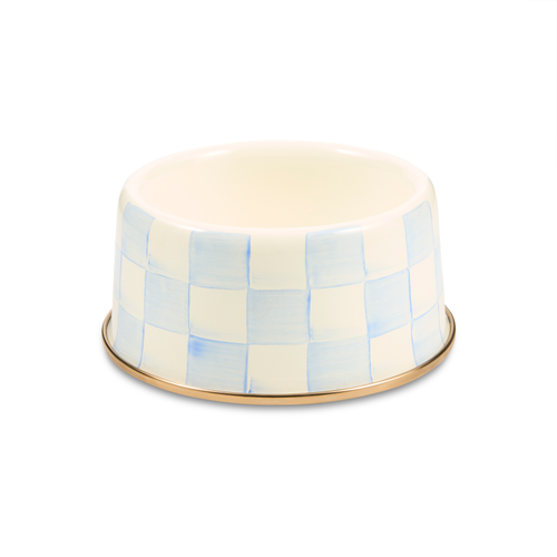 MacKenzie-Childs – Sky Check Medium Pet Dish