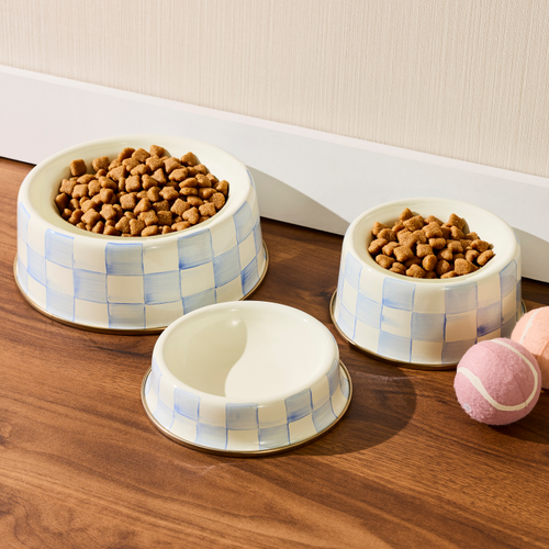 MacKenzie-Childs – Sky Check Medium Pet Dish - Image 2