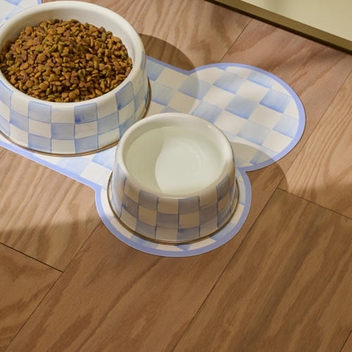 MacKenzie-Childs – Sky Check Medium Pet Dish - Image 3