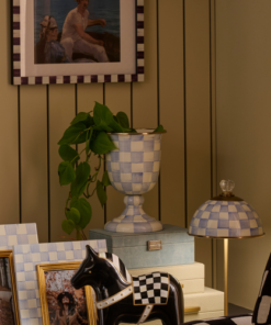 MacKenzie-Childs – Sky Check Pedestal Vase - Image 3