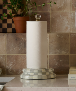 MacKenzie-Childs – Sterling Check Paper Towel Holder - Image 3