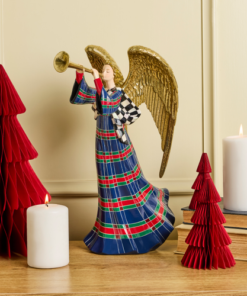MacKenzie-Childs – Timeless Tartan Angel Figurine - Image 2