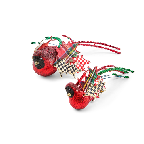 MacKenzie-Childs – Timeless Tartan Bird Clips, Set Of 2