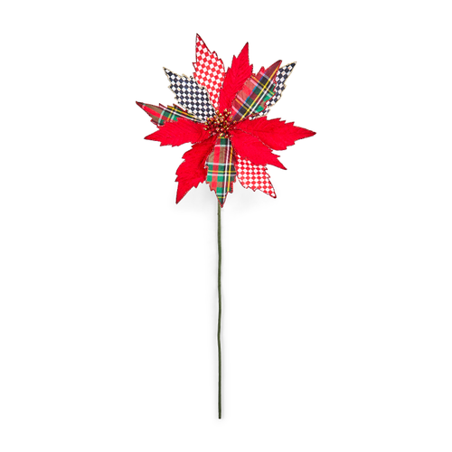 MacKenzie-Childs – Timeless Tartan Poinsettia Stem