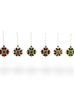 Mackenzie-Childs - Traditional Reflector Star Glass Ornaments, Set Of 6
