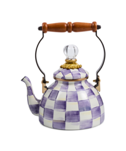 Mackenzie-Childs - Violet Check 1 Quart Tea Kettle