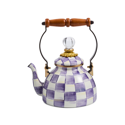 MacKenzie-Childs – Violet Check 1 Quart Tea Kettle