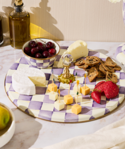 MacKenzie-Childs – Violet Check Cheese Course - Image 2