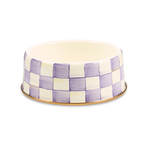 MacKenzie-Childs – Violet Check Large Pet Dish