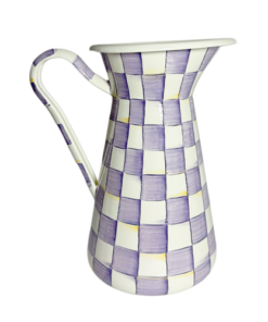 Mackenzie-Child's - Violet Check Large Practical Pitcher