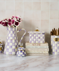MacKenzie-Childs – Violet Check Large Practical Pitcher - Image 2
