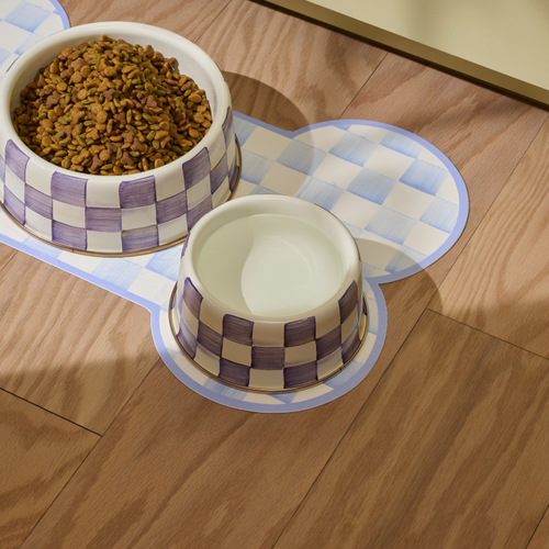 MacKenzie-Childs – Violet Check Medium Pet Dish - Image 3