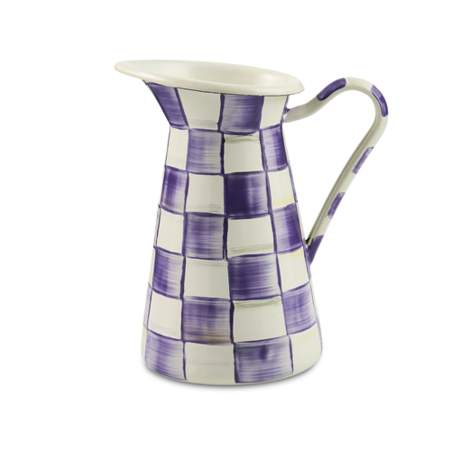 MacKenzie-Childs – Violet Check Medium Practical Pitcher